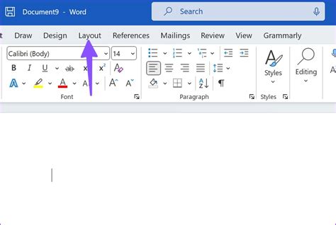 How to change page layout in word