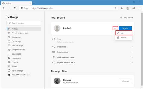 How to change profile name on Microsoft Edge Pureinfotech