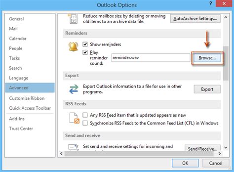 How to change reminder notification sound in Outlook?