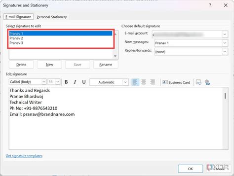 How to change signature in outlook express