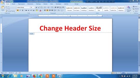 How to change the header size in microsoft word YouTube