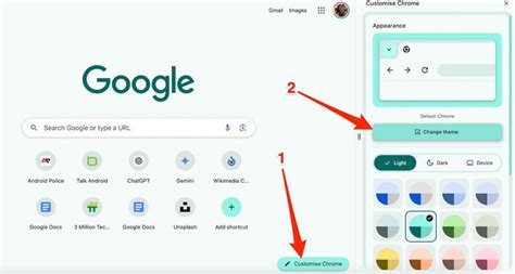 How to change theme in chrome android