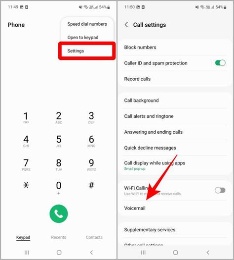 How to change voicemail password on samsung a14. 1. From the home screen, select the Phone app. 2. Select the Keypad tab, then select the Visual Voicemail icon. Note: Alternatively, you can set up voicemail by selecting and holding the 1 key from the Phone app. If prompted, enter your voicemail password, then follow the prompts to set up your voicemail. If you have forgotten your existing ... 