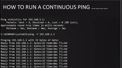 How to check continuous ping in cmd
