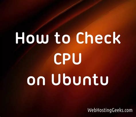 How to check cpu in ubuntu