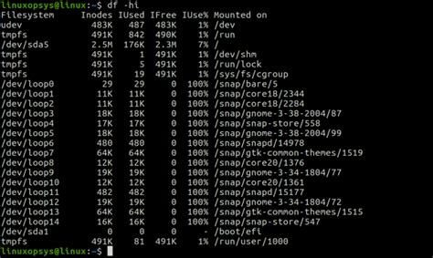 How to check inode usage in linux