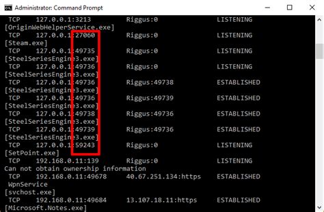 How to check port number in windows
