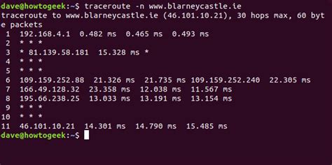 How to check traceroute in linux