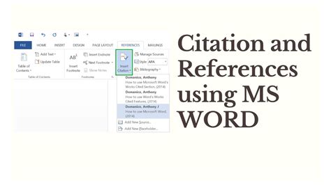 How to cite in microsoft word. Aug 14, 2022 · Place your cursor where you want to insert the citation. Select the References tab in the ribbon. Figure 1. References tab. Select the Insert Citation button in the Citations & Bibliography group. Figure 2. Insert Citation button. Select the first source you want to cite from the Insert Citation menu. 