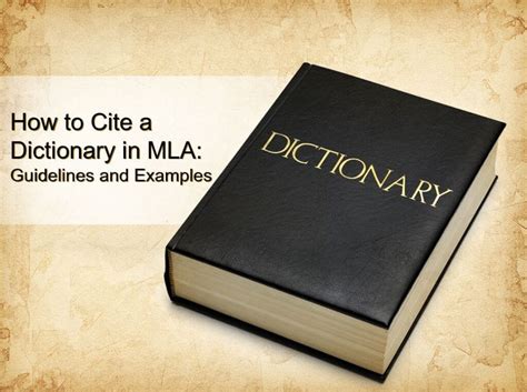 How to cite the dictionary mla in-text