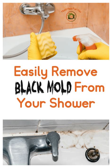 How to clean black mold in shower. Try one of these solutions: . Borax – Powdered borax dissolves easily in water and is effective at removing black mould. Just mix one cup of borax per gallon of water, transfer to a clean spray bottle, then spray the desired area. Leave for a few minutes and wipe away, leaving a shiny surface behind. . 