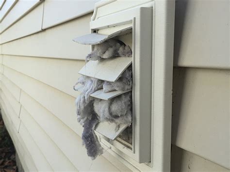 How to clean dryer vent from outside. Clean the dryer vent and exhaust duct periodically. Check the outside vent while the dryer is operating to make sure exhaust air is escaping. If it is not, the vent or the exhaust duct may be restricted or blocked. If you find you have a blockage in your exhaust duct it will be necessary to disassemble and clean the ductwork. 