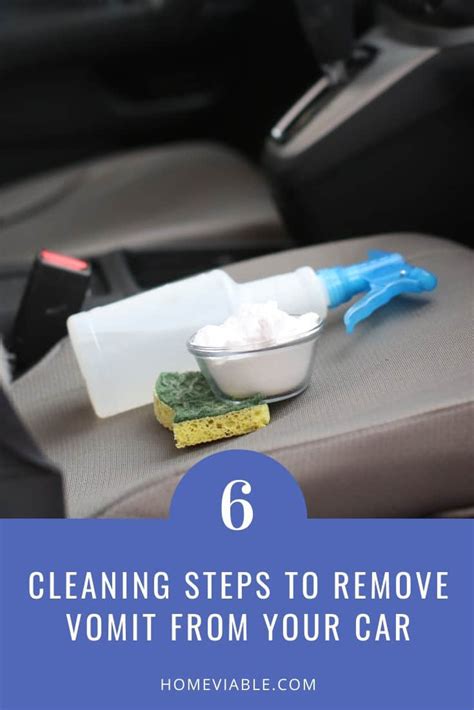 How to clean puke from car. Mar 10, 2017 · Johnson uses two household items — baking soda and vinegar or lemon juice — to remove vomit stains from clothing. The first step is to scrape any solids off the garment. Dampen the stain with ... 