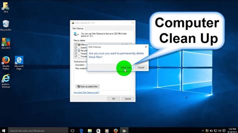 How to clean up computer. Key Takeaways. To clear temporary files on Windows 10, open the Start Menu, search for "Disk Cleanup," and launch it. Select the temporary files you'd like to delete and hit "OK." Alternatively, open the Settings app, then navigate to System > Storage > Temporary Files and click "Remove Files." Windows temp files, as the name implies, … 