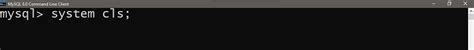 How to clear MySQL screen console in Windows? - Stack Overflow