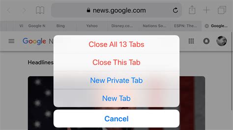 How to clear all tabs in safari