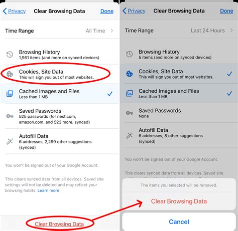 How to clear cookies in mobile