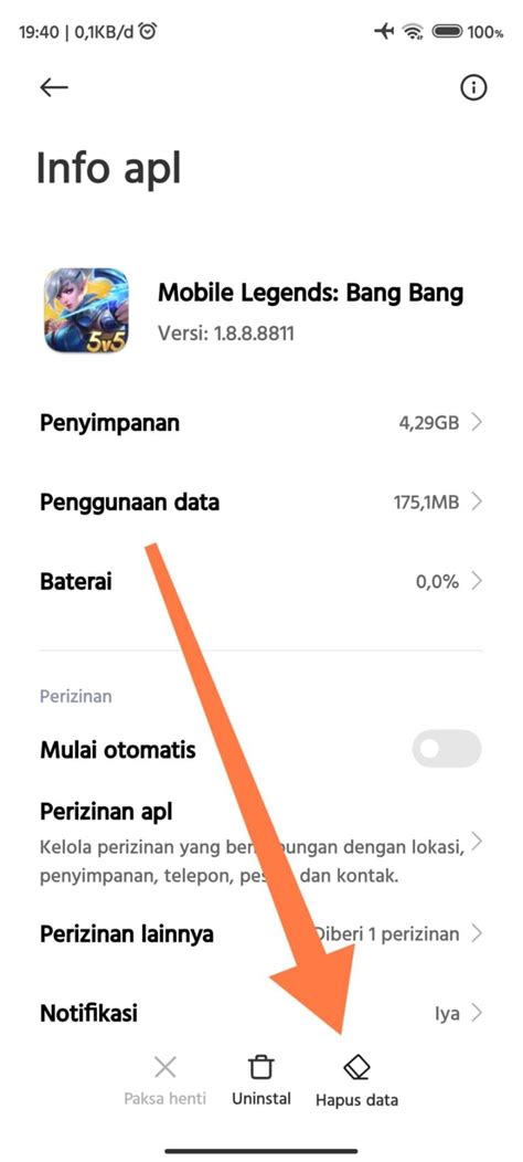 How to clear data in mobile legends