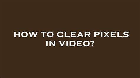 How to clear pixels in image