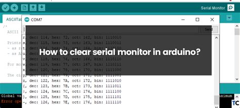 How to clear serial monitor in arduino code.  If you need to clear the Serial Monitor, there a...