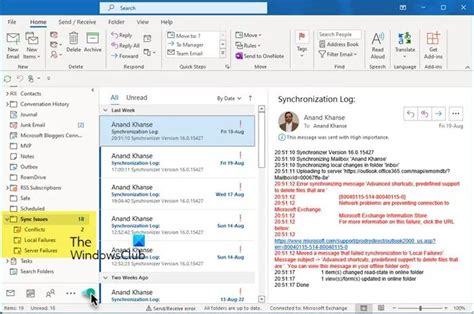 How to clear sync issues in outlook