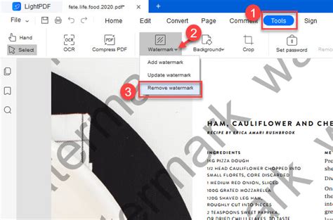 How to clear watermark in pdf