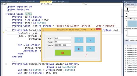 How to code calculations in visual basic