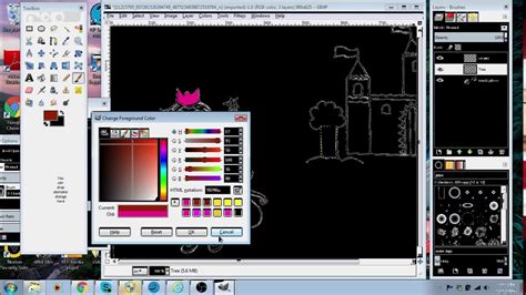 How to color a sketch in gimp
