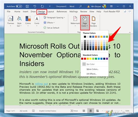 How to color background in word