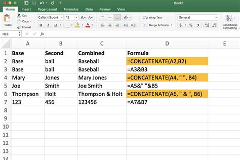 How to concatenate with space in excel