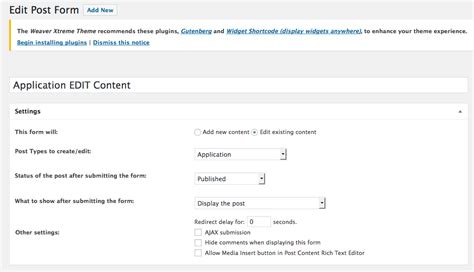 How to configure editing form to redirect users back to the updated