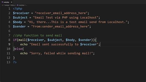 How to configure mail server in php