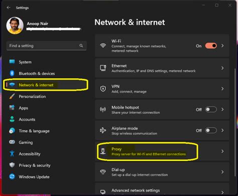 How to configure proxy server in windows