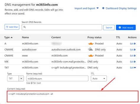 How to configure spf record in dns