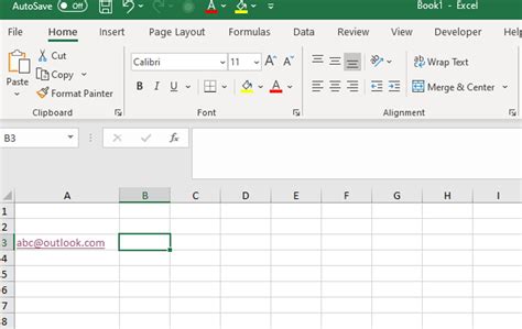 How to connect from excel email address to outlook