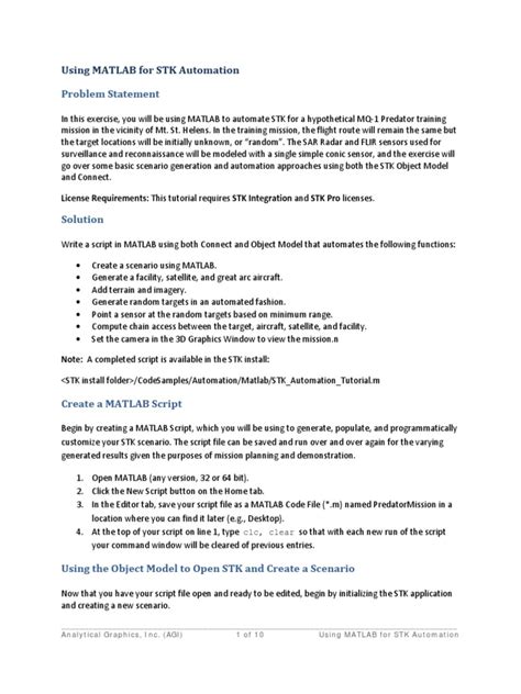 How to connect matlab to stk.  Using MATLAB for STK Automation Problem Statement In this exe...