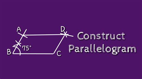How to construct a parallelogram using compass.Draw a parallelogram