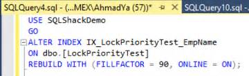 How to control online Index Rebuild Locking using SQL Server 2014 Managed Lock Priority