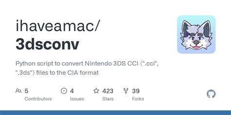 How to convert 3ds to cia on mac. py is a Python 3 script that converts Ninten...