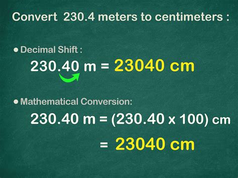 How to convert cm in m