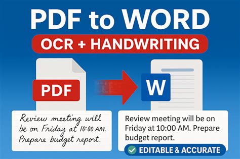 How to convert handwriting to text in word.  Convert scanned PDFs to editable Word do...
