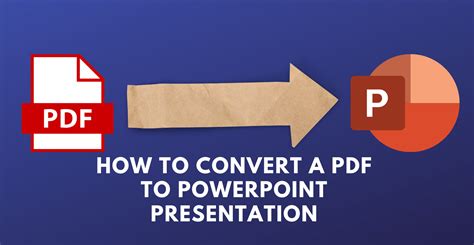 How to convert pdf to ppt. Open the PDF in Acrobat and select Convert from the top tools bar. Alternatively, from the All tools menu, select Export a PDF . It displays the Convert panel with various formats to which you can export the PDF file. Note: You can select the hamburger menu (Windows) or the File menu (macOS) > Export a … 