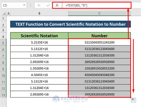 How to convert scientific number in excel