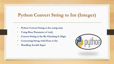 How to convert string to int python.  Here’s how you can convert an integer The bin() functi...