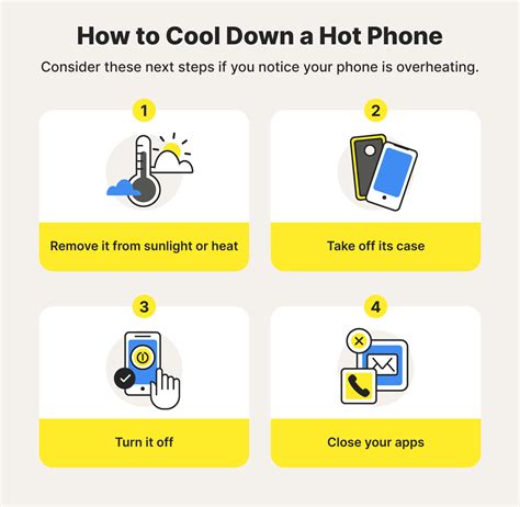 Simply stopping using the phone and setting it down someplace cool should be enough to allow it to simmer down. If your phone is hot, but you can still use it, closing down some apps and dimming your screen can help keep it from getting overly hot. 3. Don't Charge It. If your device is overheated, wait until it cools down to charge it.. 
