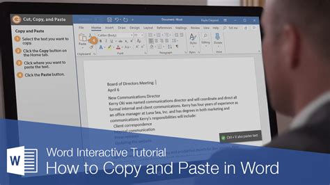 How to copy paste in word