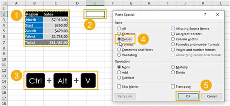 How to copy paste special in excel