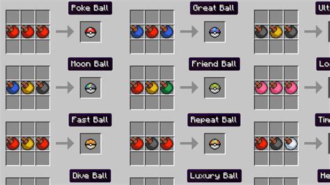 How to craft a ultra ball in pixelmon. Apr 22, 2022 · Regardless of type, all main shopkeepers sell Poké Balls, Great Balls, and Ultra Balls. Some types of main shopkeepers will also sell a reduced selection of items that they do not specialize in. Secondary shopkeepers. Secondary shopkeepers specialize in a single type of Pixelmon item and do not sell any other items unrelated to this specialty ... 