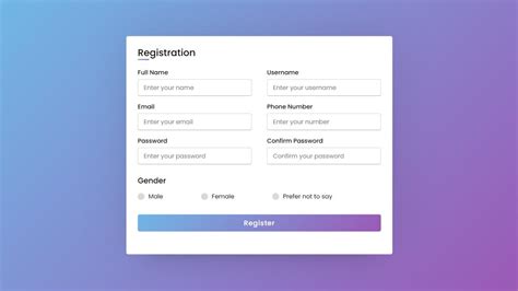 How to create Registration form in html and CSS Registration form
