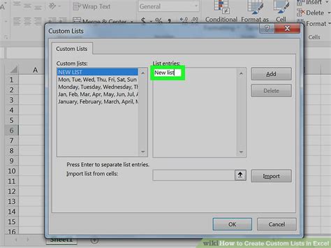 How to create a Custom List in Excel - TheWindowsClub